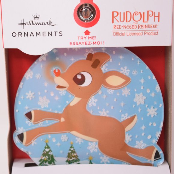 2021 Rudolph Red Nosed Reindeer Hallmark Christmas Tree Ornament Light Up New - Picture 3 of 9